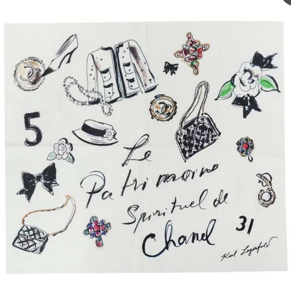 New Chanel Karl Lagerfeld White Glasses Cleaning Cloth